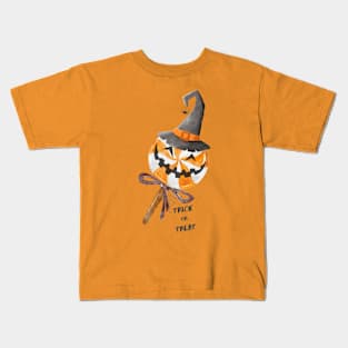 Trick or Treat pumpkin Lollipop Kids T-Shirt